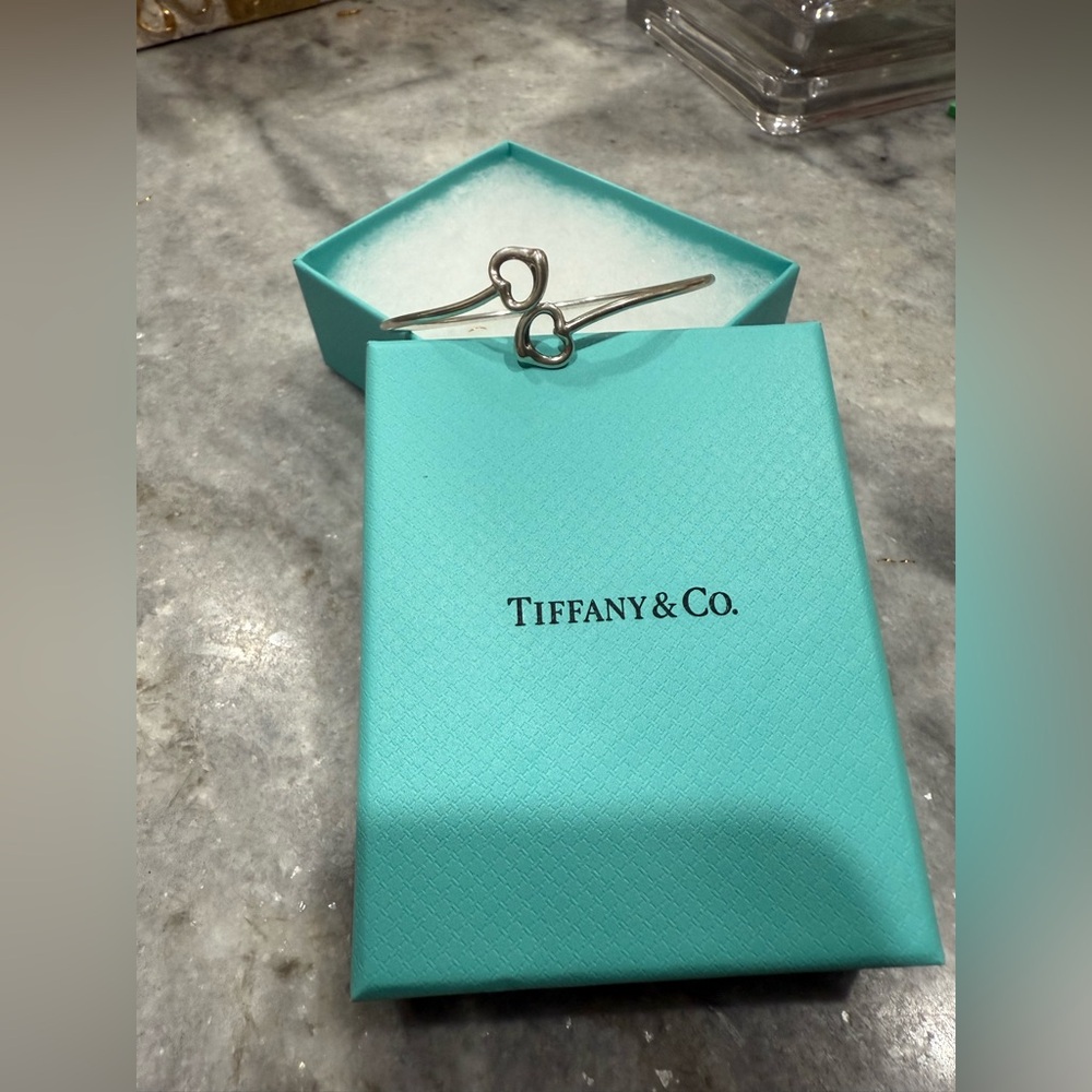 Tiffany Silver Heart Bangle Bracelet